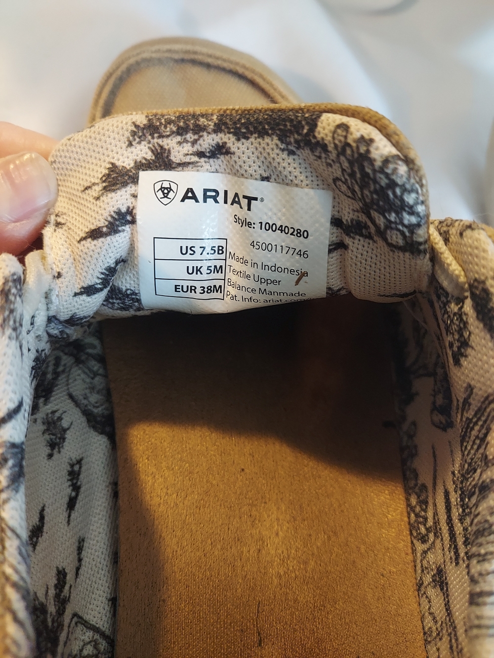Ariat Women’s Hilo Canvas Slip-On Shoes Washed Tan Size 7.5 - Picture 5 of 7